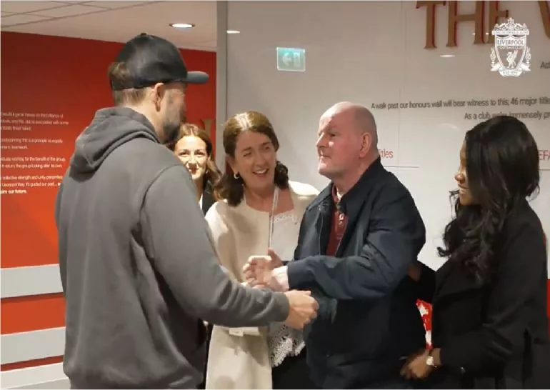 (Video) Jurgen Klopp meets Sean Cox and his family at Anfield in poignant reunion